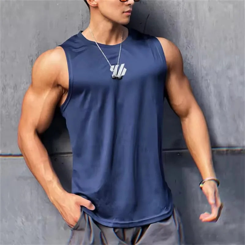 Sport Vest Breathable Men Sleeveless Short Summer Undershirt Windbreaker Tshirt Quick Dry Elastic Mesh Underwear
