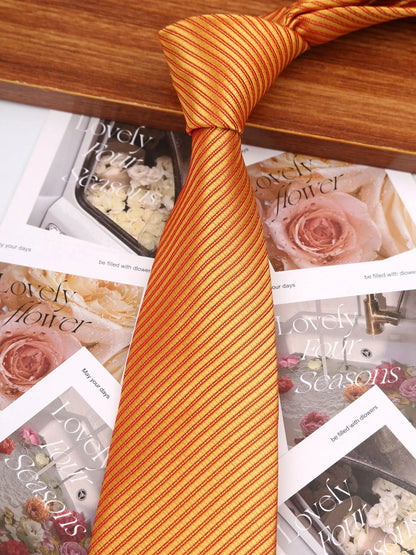 Brand Classic Black Red Solid Stripes 8 cm Polyester Tie For Men Suit Accessories Wedding Gravatas Fit Workplace Birthday Gift