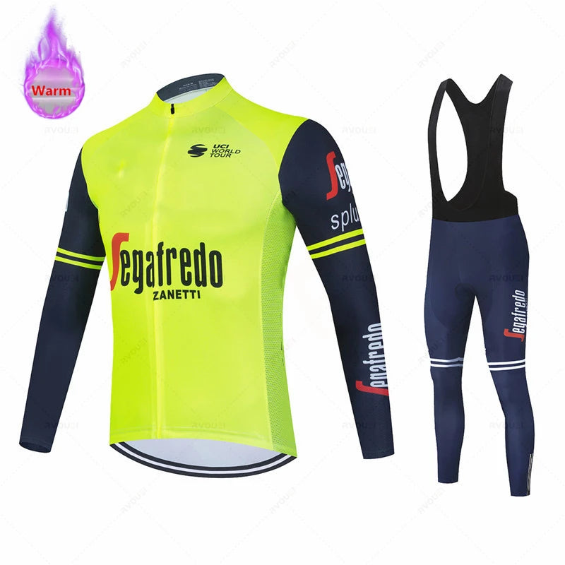 2026 Lidl Team Winter Thermal Fleece Cycling Jersey Set Sports Bike Suit Mountian Bicycle Clothing Ropa Ciclismo Invierno Hombre