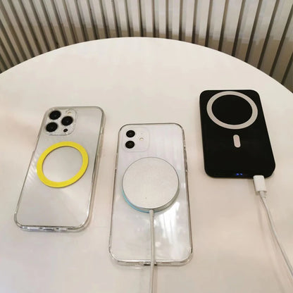 Universal Magnetic Mobile Phone Ring for Magsafe Accessories Metal Sticker Wireless Charger Iron Plate Sheet for iPhone 12 13 14
