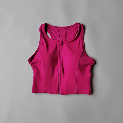 High-intensity Sports Vest Bras Front Zipper Integrated Yoga Underwear Gathering Shock-proof Running Breathable Fitness Vest