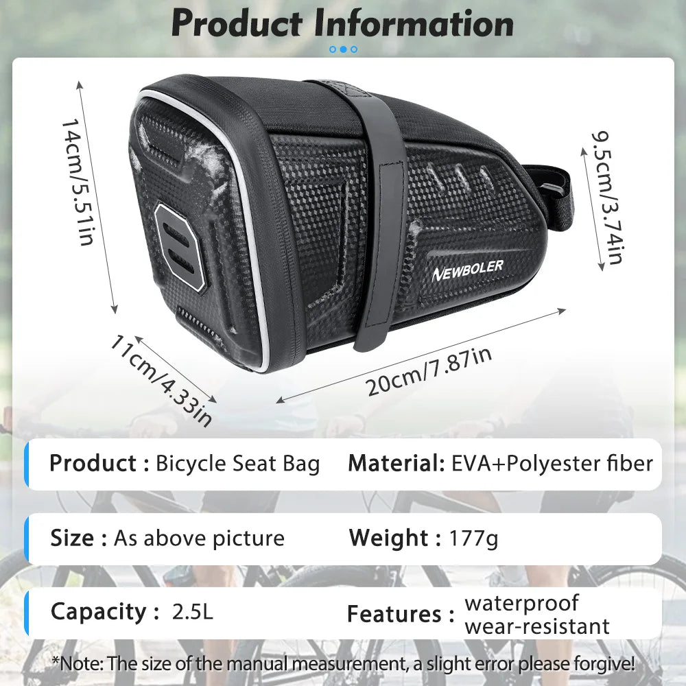 2025 NEW Waterproof Bicycle Saddle Bag MTB Road Bike Saddlebags Reflective Striped Bicycle Tool Holder Bag MTB Accessories