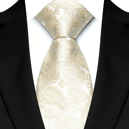Luxury 8CM Mens Ties Solid Paisley Classic Business Necktie Jacquard Woven Neck ties For Men Groom Wedding Business Party