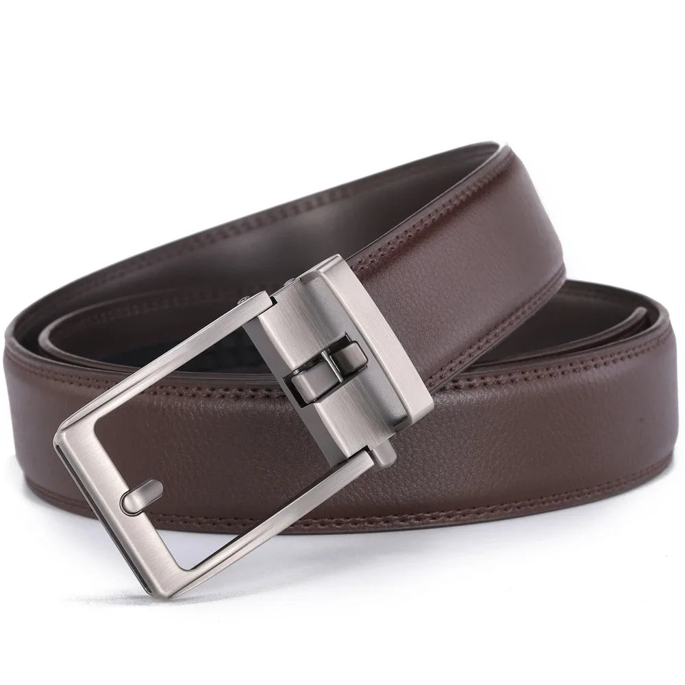 Unisex Click Belts for Men Luxury Brand Designer Fashion Automatic Buckle Genuine Leather Men&
