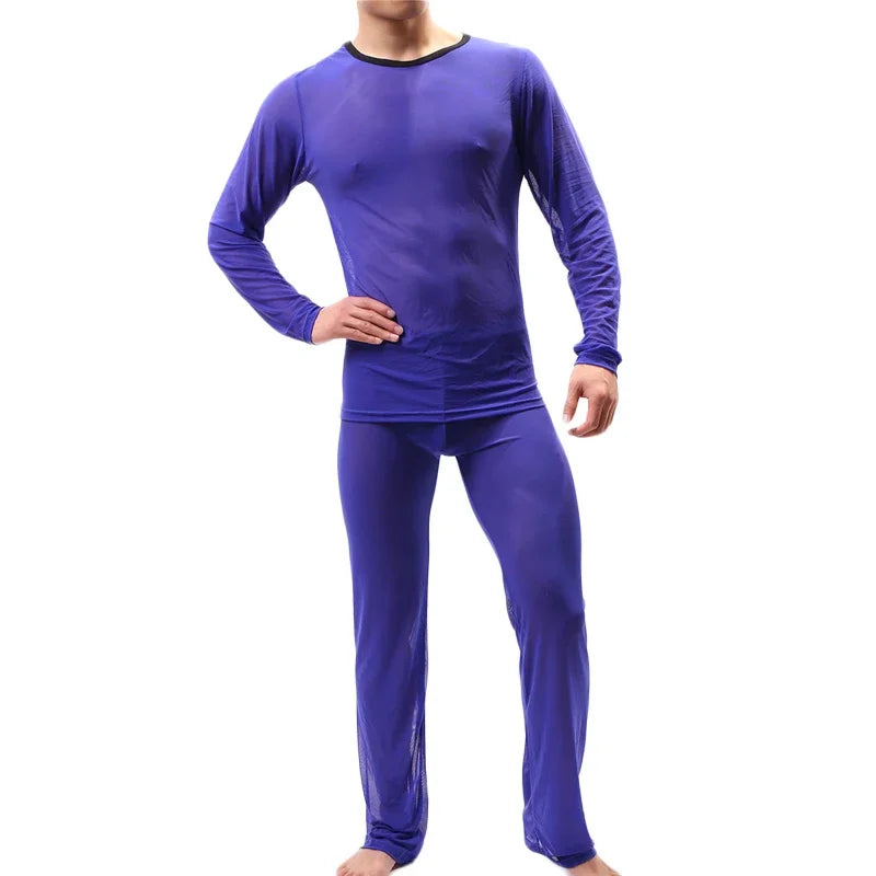 Men Long Johns Underwear Thermal Underwear Ultra-thin Tops and Pants Set Premium Quality Soft Loose Casual Long Johns