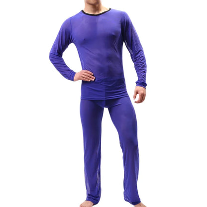 Men Long Johns Underwear Thermal Underwear Ultra-thin Tops and Pants Set Premium Quality Soft Loose Casual Long Johns
