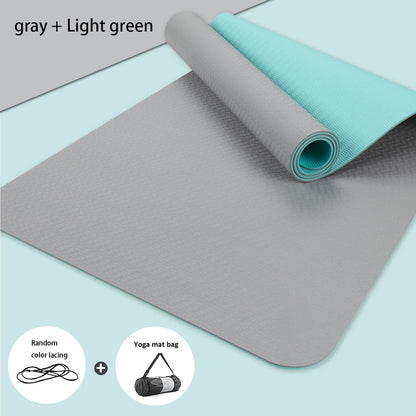 Yoga Mat,Double-Sided Non Slip Eco Friendly Fitness Exercise Mat with Strap TPE YogaMats for Women Men,for Yoga,Pilates,Exercise