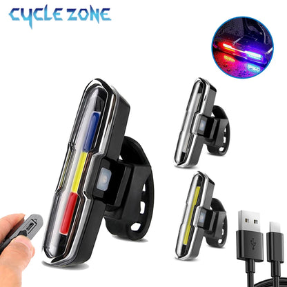 Bicycle Rear Light USB Rechargeable Bike Tail Light MTB Road Bike Warning Tail Lamp for Night Cycling Safety Easy to Install