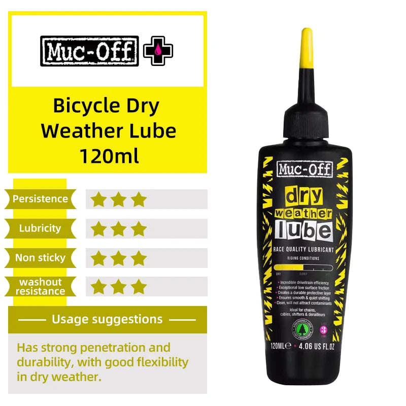 Muc-Off Bike Chain Lubricant 50/120ml C3 Dry Weather Ceramic Lube MTB Road Bicycle Hydrodynamic Lube Oil With Detective Light