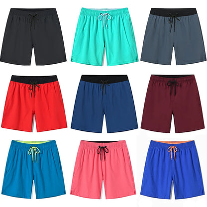 Datifer Summer 2026 Mens Shorts Solid Color Gym Mesh Liner With Zipper Pockets Beach Quick Dry Bermudas Masculina Swimsuits