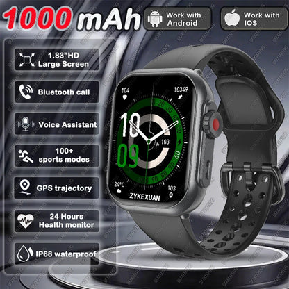 2025 New For Xiaomi Smart Watch Men Women 1.85-Inch HD AMOLED Full Touch Screen IP68 Waterproof Bluetooth Call SmartWatch Man
