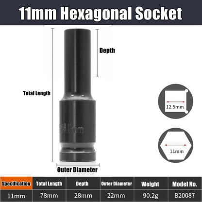 1/2Inch Drive 6-Point Impact Socket Set 10-Piece Metric Sizes 8-24m/10-24mm Carbon Steel Impact Socket Set with Hard Storage Box