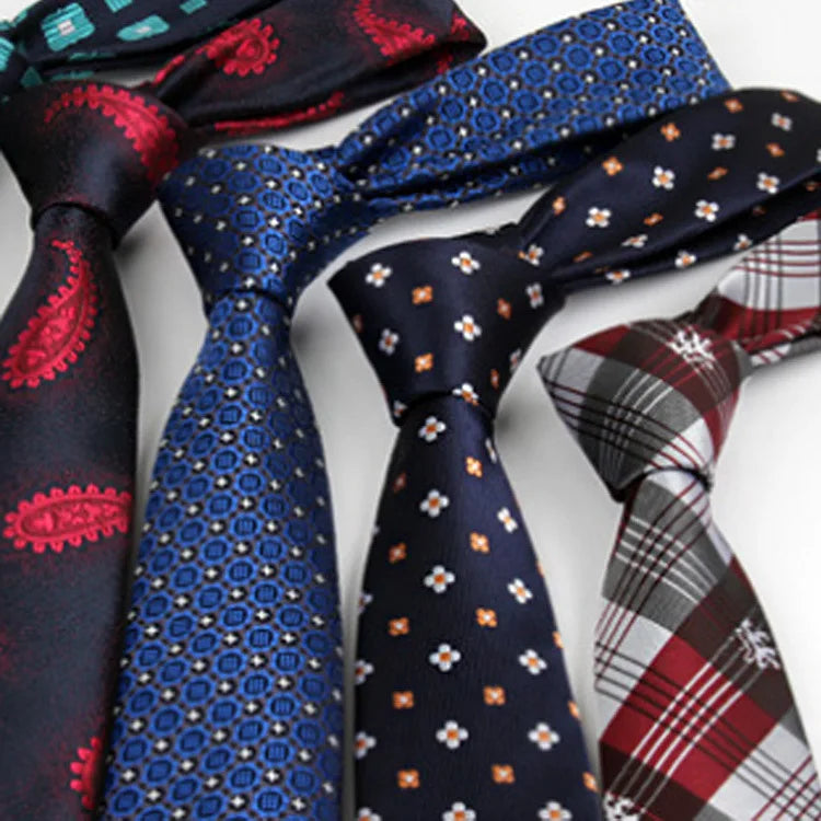 Fashion Ties for Men Accessories 6cm Fashion Business Wedding Classic Silk Tie Blue Black Red Men&
