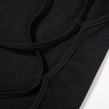 Y2K Backless Crop Top for Women Sleeveless Sexy Cute Black Vest Tank Top Summer Fashion Cropped Vest 2000s Style Female Clothing