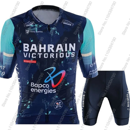 2026 Bahrain Victorious Team Cycling Jersey Set Summer Men Clothing Road Bike Shirts Suit Bicycle Bib Shorts MTB Ropa Maillot