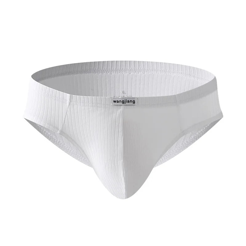 Cotton Briefs Men Sexy Bulge Pouch Underwear Sweat Absorption Underpants Breathable Panties Striped Knickers Male Soft Lingerie