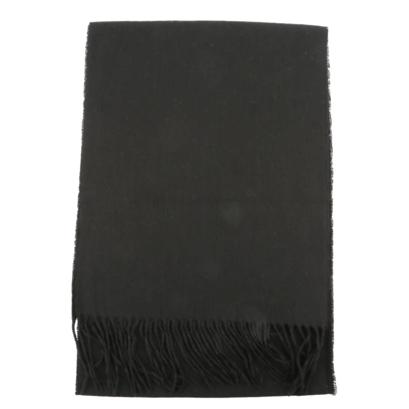 Tassel Scarfs Imitation Cashmere Men Solid Color Fashions Winter Warmth Windproof Thickened Elongated Scarf Women&