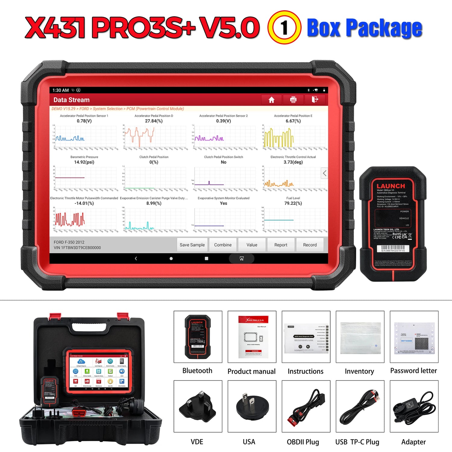 LAUNCH X431 PRO3S+ V5.0 Online Coding Auto Diagnostic Tools Bidirectionnal Control All Service OBD2 Scanner FCA DOIP CANFD