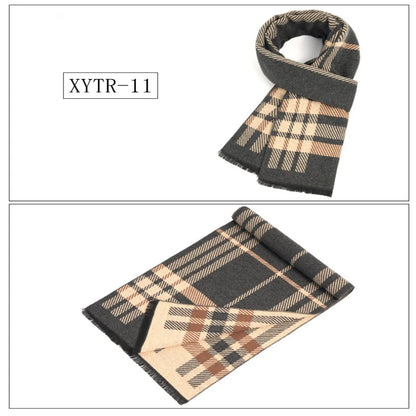 Classic Brand Scarfs for Men Thick Imitation Cashmere Shawl Scarves Winter Warm Business Muffler Scarves Long Wrap