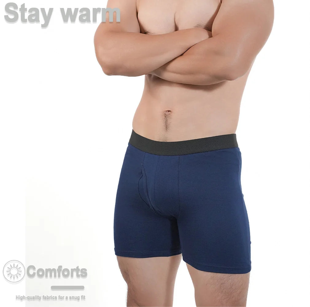 Mens Long Boxer Briefs Youth Sports Underwear Cotton Underpants Breathable Stretch Panties Plus Size Boxers Shorts Mens Gifts