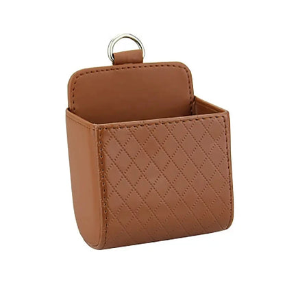 Car Phone Holder Mount Air Vent Hanging Storage Box Car Mobile Phone Bag PU Leather Glasses Organizer Support in Car Accessories
