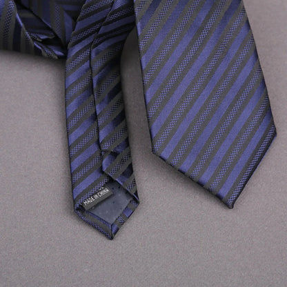 Brand Classic Black Red Solid Stripes 8 cm Polyester Tie For Men Suit Accessories Wedding Gravatas Fit Workplace Birthday Gift