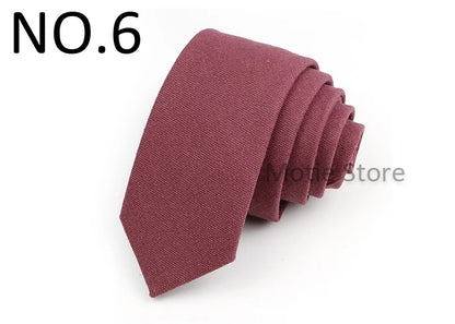 Mens Ties 6cm Classic Cotton Handmade Skinny Neck Ties For Men Soild Color Narrow Collar Slim Orange Grey Blue Tie Casual Tie