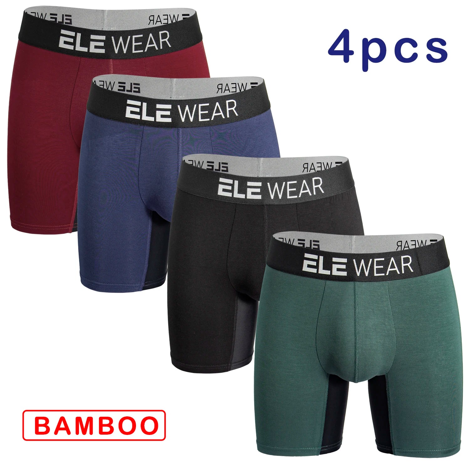 4 pcs Bamboo Men Underwear Boxers Breathable Mens Boxershorts Men&