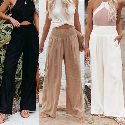 Casual Pants, Casual Style, Drawstring, Distressed Mid Waist,Women&
