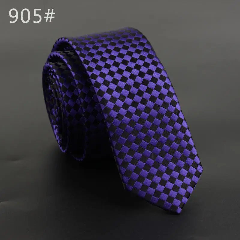 5cm Width Mens Ties New Fashion Plaid Neckties Corbatas Gravata Jacquard Woven Slim Tie Business Wedding Stripe Neck Tie For Men