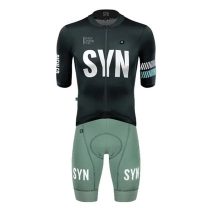 Summer Unisex summer short sleeve suit cycle SYN short sleeve cycling Jersey and gel shorts Triathlon Suit Mtb