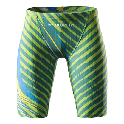Men‘s Swimming Trunks Swimsuit Jammer Endurance Athletic Training Swimsuit Racing  Shorts Swimwear Men Swim Jammers Brief