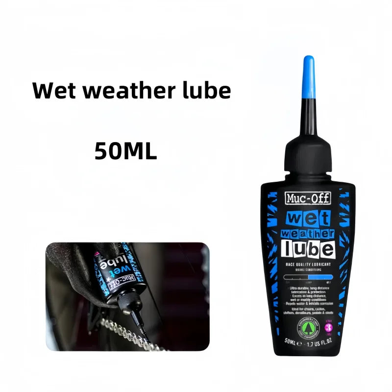 Muc-Off Bicycle Chain Lube 50ML Wet Dry All Weather Wax Formula Smooth Shifting Reduces Friction Road Bike Lubricant