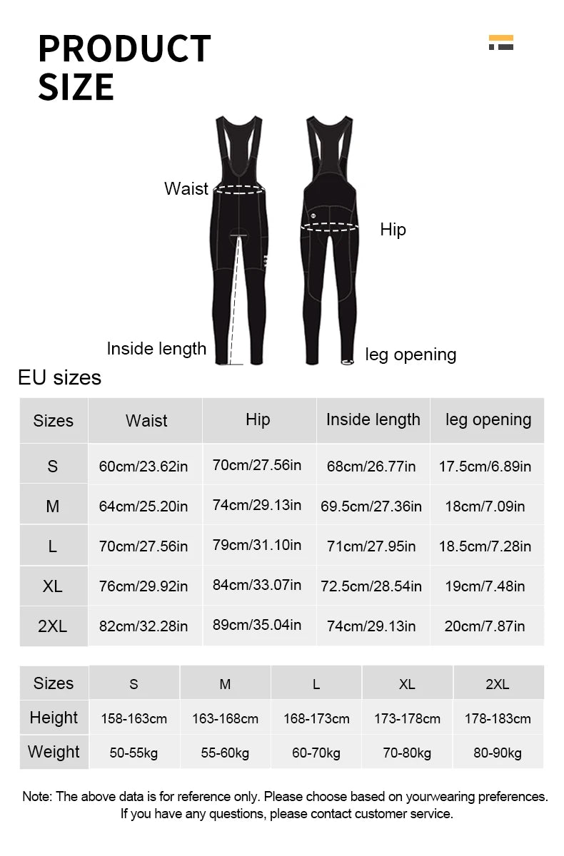 INBIKE Winter Cycling Bib Pants Thermal Fleece Men&