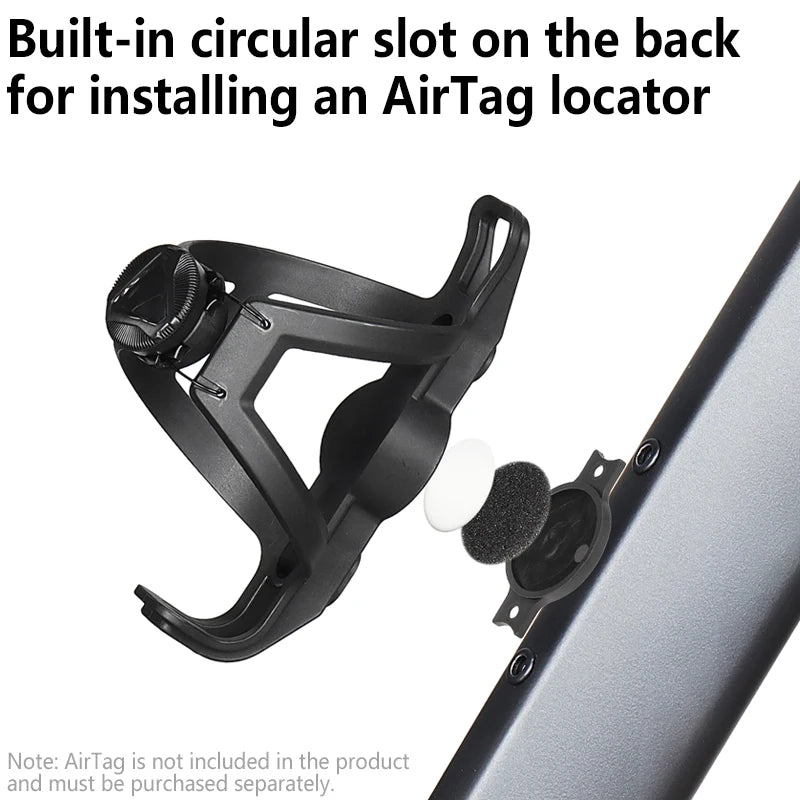 Universal Adjustable Bike Bottle Cage 68-90mm ATWEINA Water Bottle Holder with Integrated AirTag Case