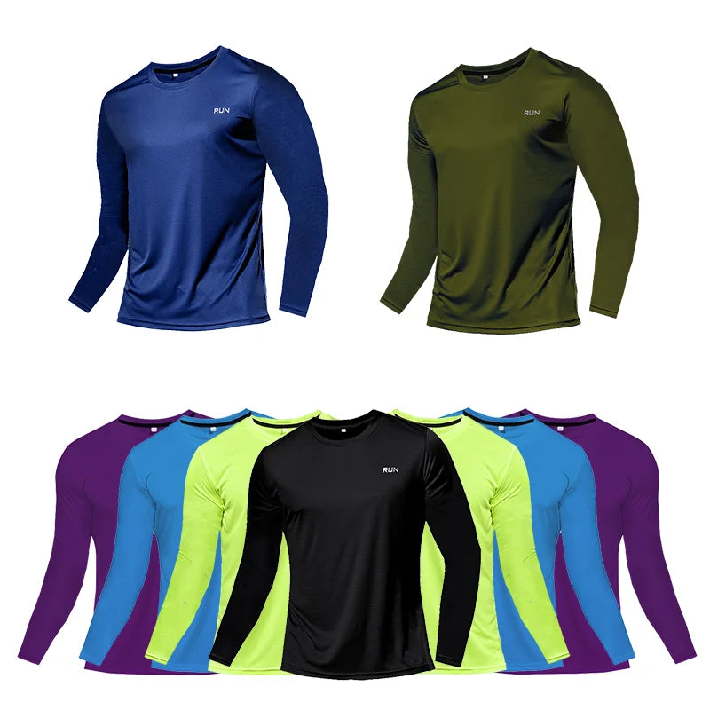 Quick Dry Lightweight Tops Men Long Sleeves T-Shirt Running Fitness Outdoor Sport Shirt Gym Clothing Men Ropa Deportiva Hombre
