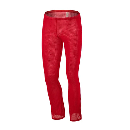 New Mens Bottoms Sexy Underwear Trousers Men’s Leggings Long Johns Perspective Large Mesh Out Sport Home Pajama Pants