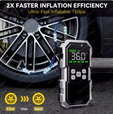 Car Jump Starter With Air Compressor LCD Screen 21800mAh Por