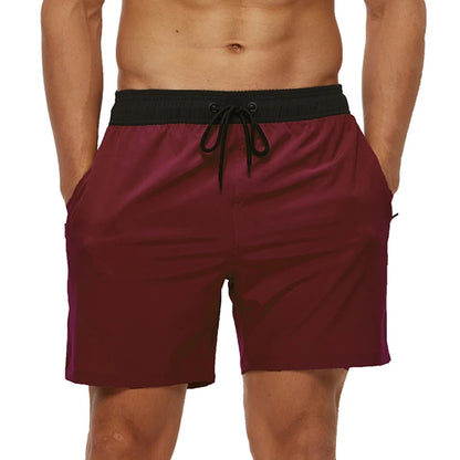 Datifer Summer 2026 Mens Shorts Solid Color Gym Mesh Liner With Zipper Pockets Beach Quick Dry Bermudas Masculina Swimsuits