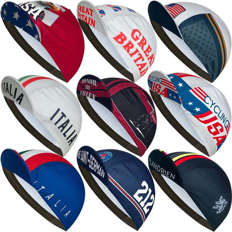 New Summer Sweat Absorbing Riding Cap, Classic Riding Cap, National Flag, Polyester Sweat Absorbing, Neutral, Popular