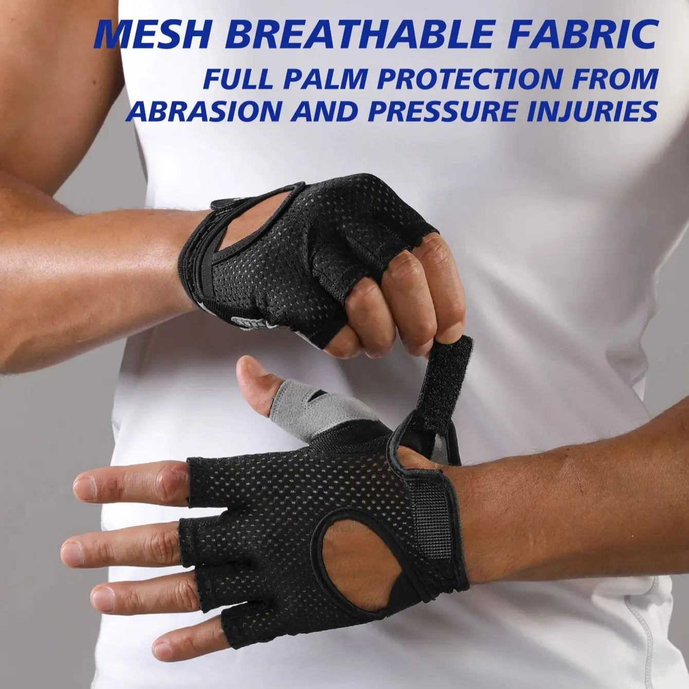 VBOSI Half-Finger Fitness Sports Gloves – Breathable, Non-Slip, Padded Palm for Weightlifting, Cycling &amp; Driving for Women Men