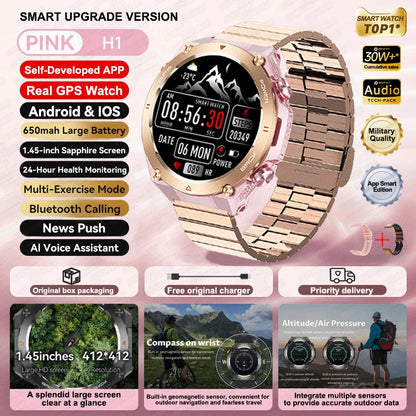 2025 New For Xiaomi GPS Sports Smart Watch Men Waterproof Fitness Trackr Bluetooth call 650Mah Battery Smartwatch Woman Bracelet