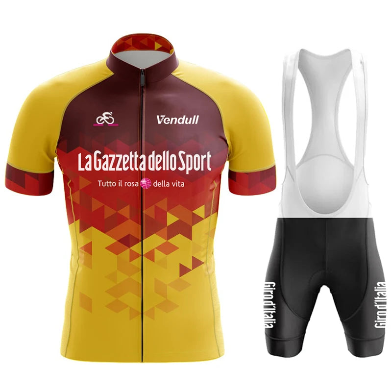Tour De Italy Cycling Jersey Set for Men, Short Sleeve, Breathable, MTB Bike Clothing, Uniform Suit, Summer, 2024