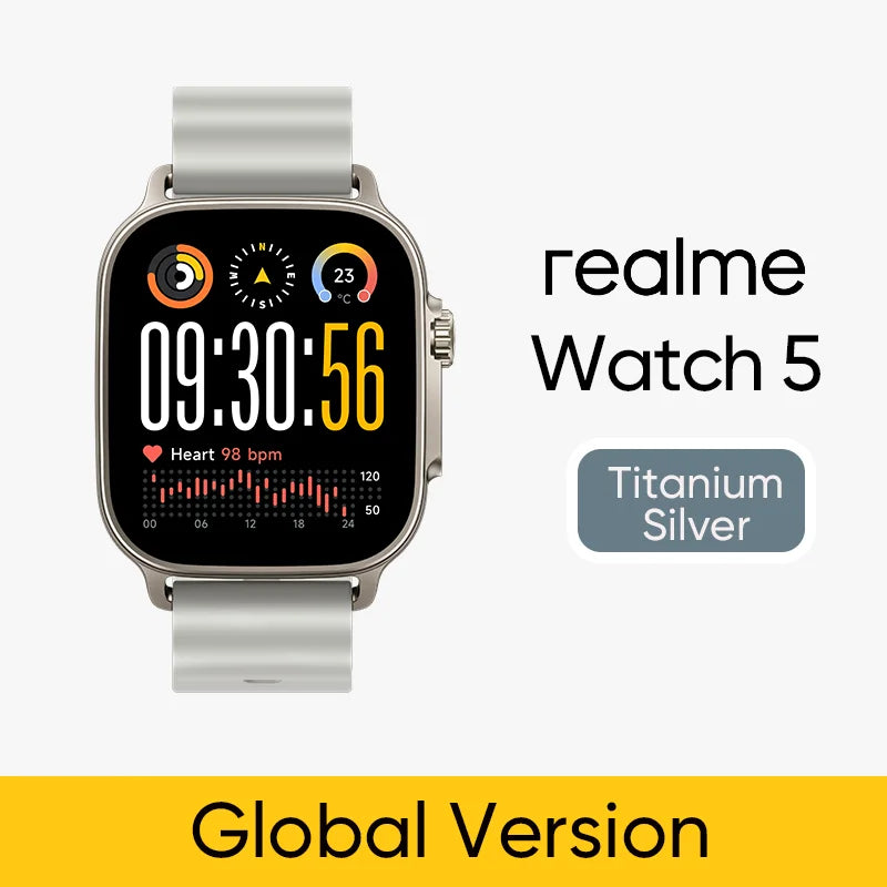 realme Watch 5 Smart Watch Global Version 1.97" AMOLED Display Sports &amp; Health Monitoring 14-day Battery Life IP68 Bluetooth 5.3