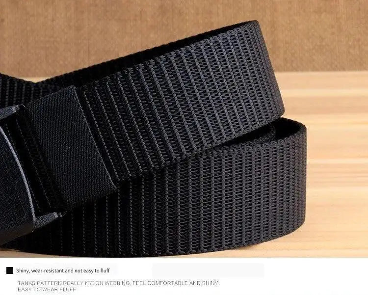 Tactical Belt for Man Golf Outdoor Casual Canvas Belt Black Training Trouser Belt Wide Automatic Buckle Nylon Belt Hunting Sport