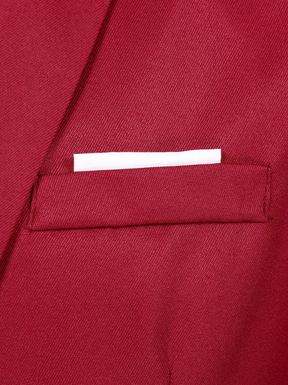 Men Gentleman Suit 2Pcs Formal Uniform Long Sleeve Lapel Blazer Jacket with Pants Office Meetings Business Wedding Party Outfits