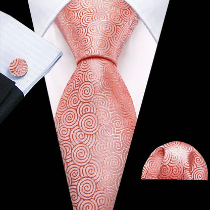 Barry.Wang Colorful Men Tie Handkerchief Cufflinks Set Novelty Floral Necktie for Male Designer Wedding Business Party Gift
