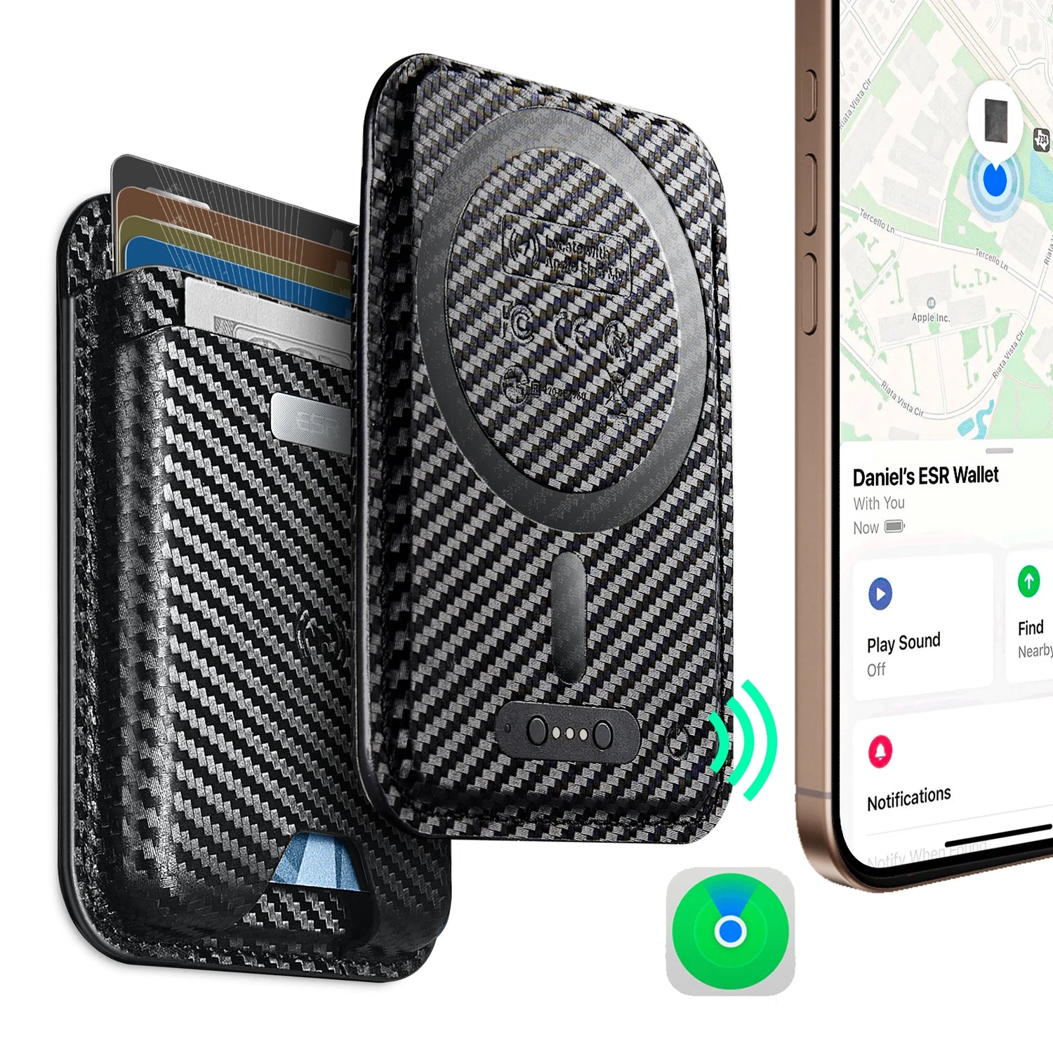ESR for MagSafe Wallet with Find My Functionality 5 Cards Holder Strong Magnetic Wallet for iPhone 16/15/14/13/12 Series