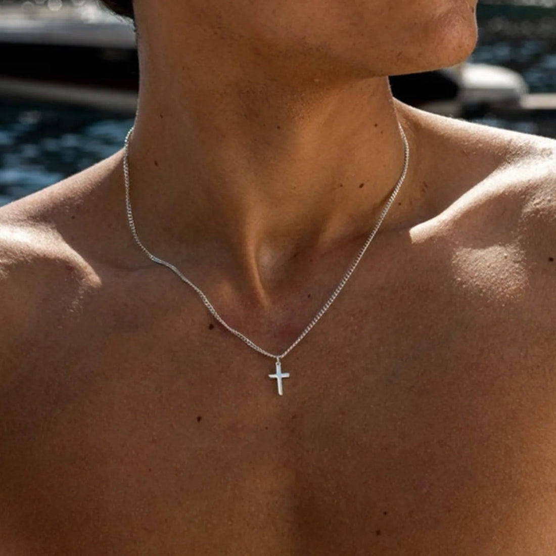 Fashion Minimalist Cross Pendant Necklace for Men Perfect Gift for Boyfriend Trendy Stylish Jewelry
