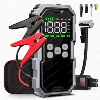 Car Jump Starter With Air Compressor LCD Screen 21800mAh Por